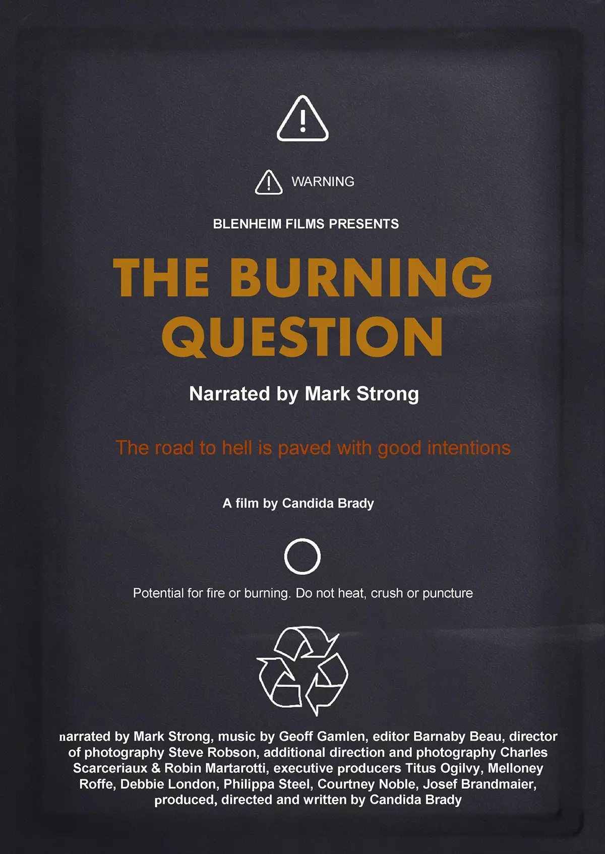 The burning question enviromental film poster